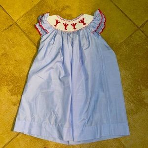 Babeeni girls size 4 smocked angel wing  dress with  4 smocked crawfish